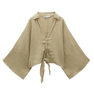 Zara linen shirt with knot